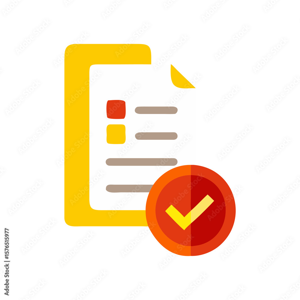Completed Checklist Icon with Check Mark on Transparent Background a ...