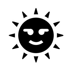 Poster - Radiant Expression A Smiling Sun with a Playful Expression and Sharp Rays Against a Transparent Backdrop Symbolizing Warmth and Positive Energy in a Graphic Style