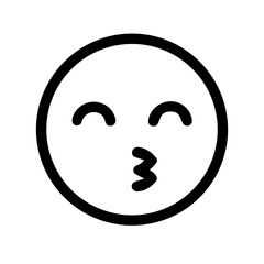 Poster - Sending a Kiss A Simple Black Emoji Icon on Transparent Backdrop for Digital Communication and Social Media Engagement, conveying affection and positive emotion