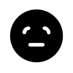 Poster - Abstract Black Circle with Three Arcs and a Dash on Transparent Background Representing a Minimalist Expressionless Face for Modern Design and Digital Interfaces