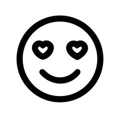 Poster - Heart Eyes Emoji A Symbol of Affection and Adoration in Digital Communication A Black Icon on Transparent Background Expressing Strong Positive Emotion and Liking