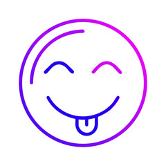 Poster - Winking Emoji with Tongue Out and Gradient Colors on Transparent Backdrop Conveying Playfulness and Lightheartedness for Digital Communication and Modern Designs