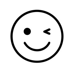 Poster - A Clean and Simple Icon of a Winking Smiley Face, Conveying a Sense of Playfulness, Lightheartedness, and Friendly Communication in Digital Interfaces