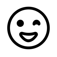 Poster - A Simple and Expressive Icon of a Winking Smiley Face, Conveying Playfulness, Friendliness, and a Sense of Lighthearted Communication in Digital Interfaces