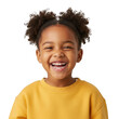 © NURUNNAHAR - A happy african american girl with curly hair is smiling cheerfully isolated on transparent background