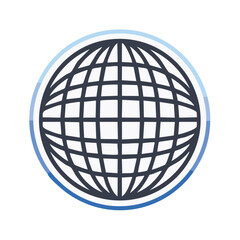 Poster - Abstract Globe Icon with Grid Lines and Gradient Border