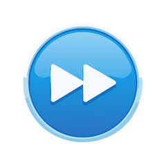 Poster - Shiny blue circle button with forward arrow symbol for video playback or fast forwarding