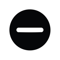Poster - Black Circle with White Minus Sign - Symbol Icon for Subtraction Operation and Reduction