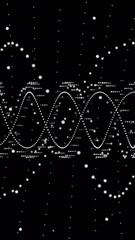 Poster - Animation of network of connections and dna strand on black background