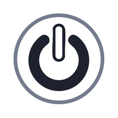 Poster - Power button icon in circle. Symbol design for interface switch.