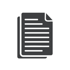 Leinwandbilder - Stacked Document Pages with Text Lines and Curled Corner for Files and Information Representation