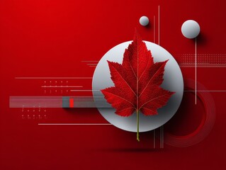 Poster - Minimalist abstract business backgrounds often incorporate a simple red and black color palette for a sleek aesthetic