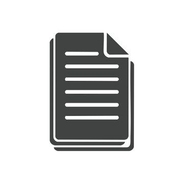 Stack of Documents with Text Lines and Curled Corner Symbol for File Format and Paperwork