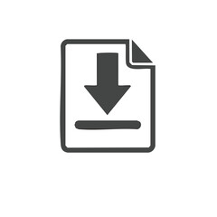 Poster - Stylized download icon with downturned arrow indicating file transfer for digital platform access