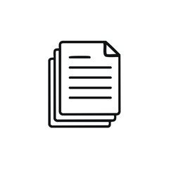 Leinwandbilder - Pile of papers with text, document stack, thin line icon for business records or reports