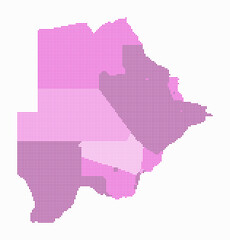 Poster - Botswana dotted map. Digital style map of the country on white background. Botswana shape with square dots. Colored dots style. Small size squares. Trending vector illustration.