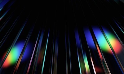 Leinwandbilder - Abstract background, striped surface with colorful reflections, 3d render