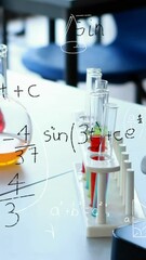 Poster - Animation of mathematical formulae over school science classroom
