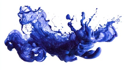 Poster - Artistic Ink Splash of Blueberry Juice With Vibrant Hues and Fluid Motion Captured in a Creative Layout