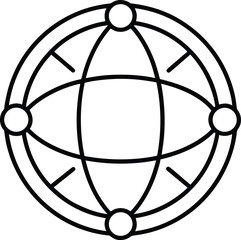 Poster - Global network connection line icon with interconnected lines isolated on transparent background