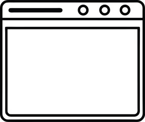 Poster - Clean line icon of a web browser window with multiple tabs isolated on transparent background