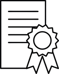 Poster - Simple line icon of a document with a ribbon isolated on transparent background