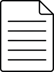 Poster - Simple line art document icon with clean outline and no internal symbols isolated on transparent background