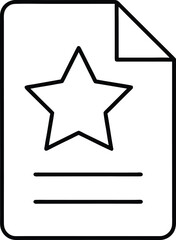 Poster - Outline icon of a document with a star mark indicating importance or a favorite isolated on transparent background