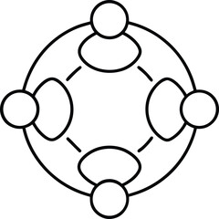 Poster - Abstract representation of connected people in a circular flow symbolizing teamwork and collaboration isolated on transparent background