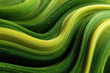 Fototapete - Green layered abstract spiral descends to a dark center creating a vortex illusion
