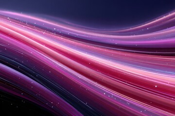 Aufkleber - Flowing abstract streaks of light in shades of purple and pink with glittering particle effects creating a modern design background with depth
