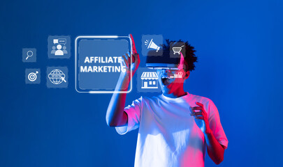 Poster - Explore innovative affiliate marketing strategies through engaging visuals and technology concepts, focusing on effective online branding and communication in the digital landscape. XDMCP