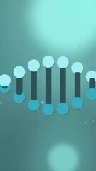 Poster - Animation of dna strand and light spots on black background