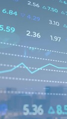 Poster - Animation of stock market and diagrams over cityscape