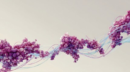 Poster - Abstract Design of Grape Bunches Creating an Organic Wave Pattern Against a Simple Background