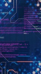 Poster - Animation of computer circuit board and data processing over server room