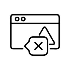 Poster - Icon of fake website warning with error message in user interface  