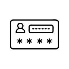 Fototapete - Icon of password manager with username and password fields  