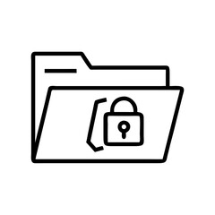 Fototapete - Secure folder icon showing locked folder with padlock symbol  