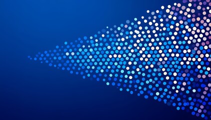 Aufkleber - Blue background with a bunch of dots in different sizes. The dots are scattered all over the background, creating a sense of movement and energy. The image conveys a feeling of excitement