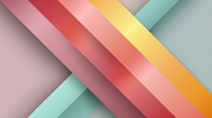 Aufkleber - Colorful abstract design with red, yellow, and blue stripes. The design is made up of squares and rectangles, and it has a modern and artistic feel