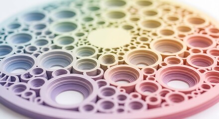 Poster - Pastel-colored layered circles create a mesmerizing, concentric, circular pattern.