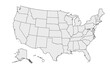 © Corinna - United States Map Outline with State Borders, Blank USA Vector, Political Division, Editable Template, Printable, Transparent Background, High-Resolution, Geography Resource