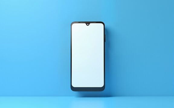 Online shopping concept on smartphone on blue background. 3d rendering. High quality