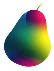 Poster - Vibrant Abstract Fruit Silhouette With Gradient Colors for Creative Text Placement and Design Inspiration
