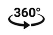 © Jane - 360 degree view icon for virtual tour. Rotation arrow symbol. Panorama sign. Circle angle concept. Full rotation graphic element. Vector for app, web, vr, and ar design.
