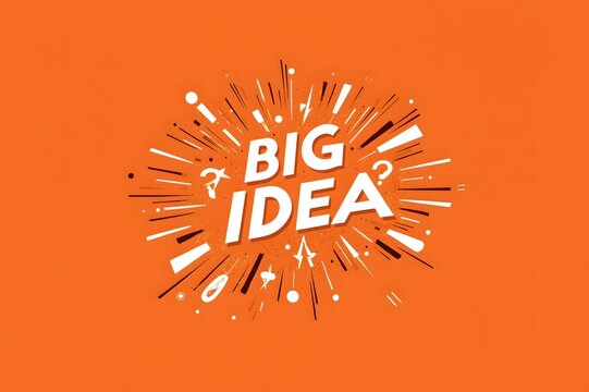 Big idea. Idea concept on orange background.