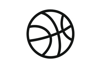 Fototapete - Basketball Ball Icon. Minimalist Black Line Art. Sports Equipment Symbol. Simple Basketball Outline. Vector Illustration. Isolated on White Background. Modern Graphic Design Element.
