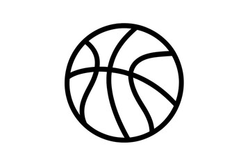 Fototapete - Basketball Ball Icon. Black Outline Vector Illustration. Simple Sports Symbol. Isolated Clipart for Logo, Web, App, Print. Minimalist Basketball Design. Transparent Background. Editable Graphic