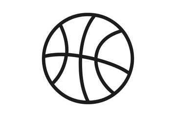 Fototapete - Minimalist Basketball Ball Icon Outline. Simple Black Line Art Sports Symbol. Modern Vector Illustration for Logo, Web, App, Print. Isolated Transparent Background. Athletic Equipment Concept